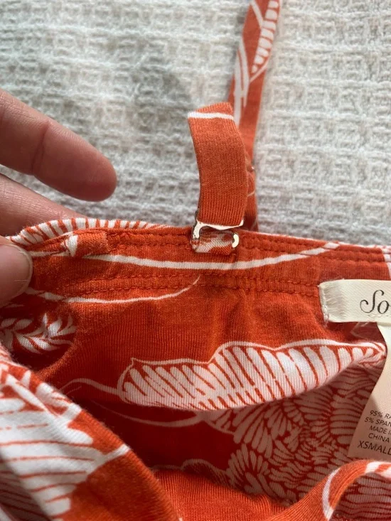 Soma orange and white floral print bandeau style dress size XS - Picture 7 of 9